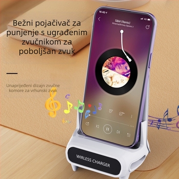 Bežični punjač za mobitel na stolu — horizontalno/vertikalno gledanje, QC 3.0 brzo punjenje, 15W, 9V/2A