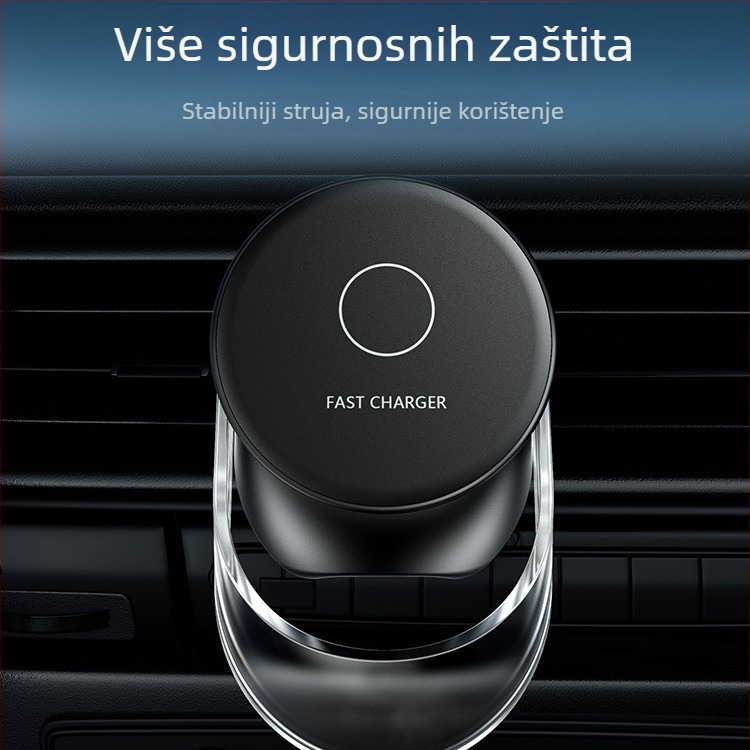 MagSafe bežični automobilski punjač 15W s magnetskim držačem za telefon i nosačem za navigaciju, QC3.0 brzo punjenje