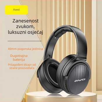 Awei bežične gaming slušalice Bluetooth 5.0, sklopive, 40 mm driveri, preko uha, trajanje baterije 4–8 h, IPX4