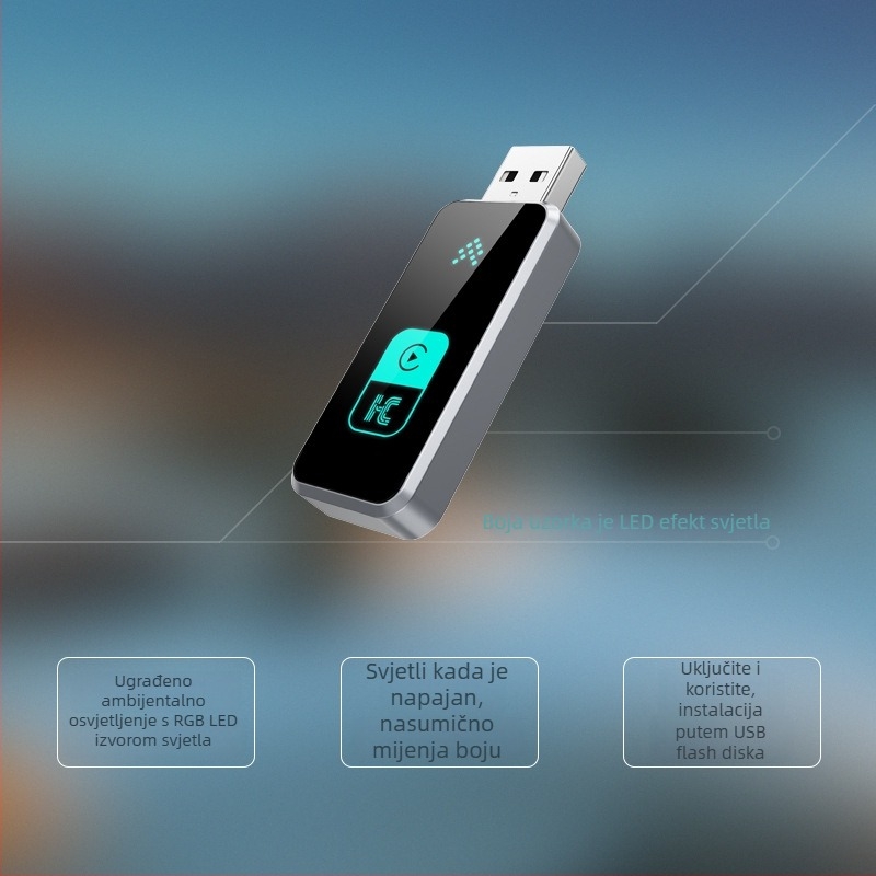 Dvojnitni interkonekcijski modul za Android auto sustav za bežični CarPlay i Huawei HiCar; model Z6-ad; USB sučelje; težina 50 g; kućište elektroplirano