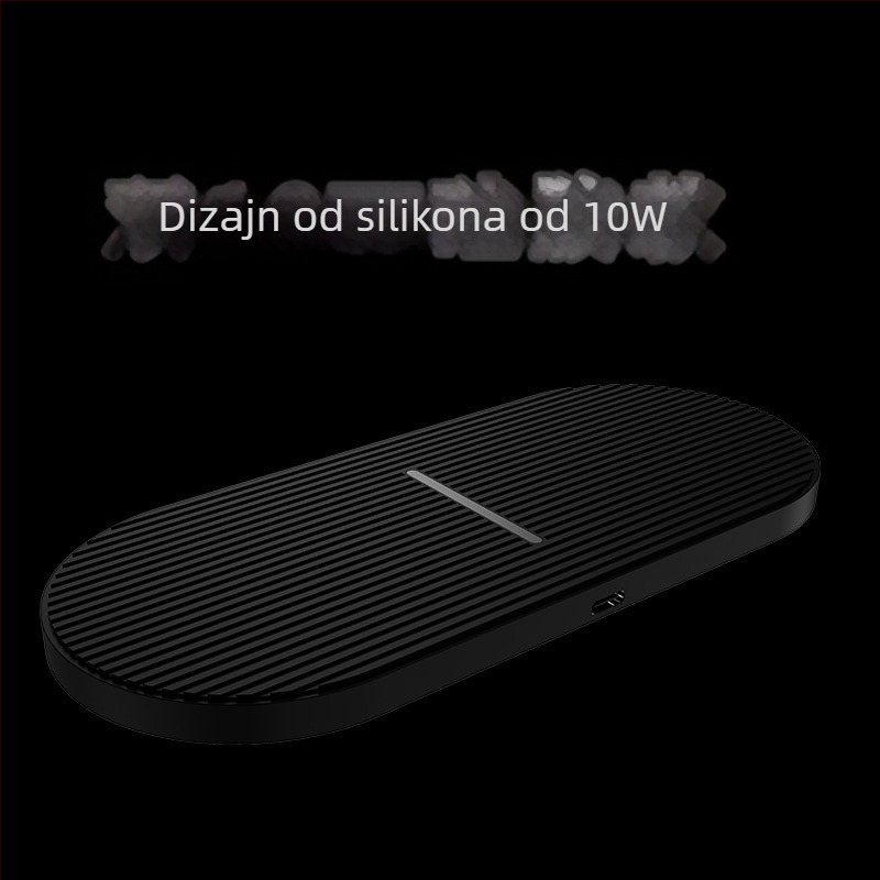 Stolni bežični punjač za dva uređaja, dvostruko punjenje, ukupno 20W, 10W po uređaju, 3A izlaz, Quick Charge