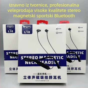 Mai Sheng magnetske Bluetooth slušalice za vratnu traku – bežične stereo sportske slušalice, Bluetooth 5.0, domet 15 m, trajanje >8 h, vodootporne