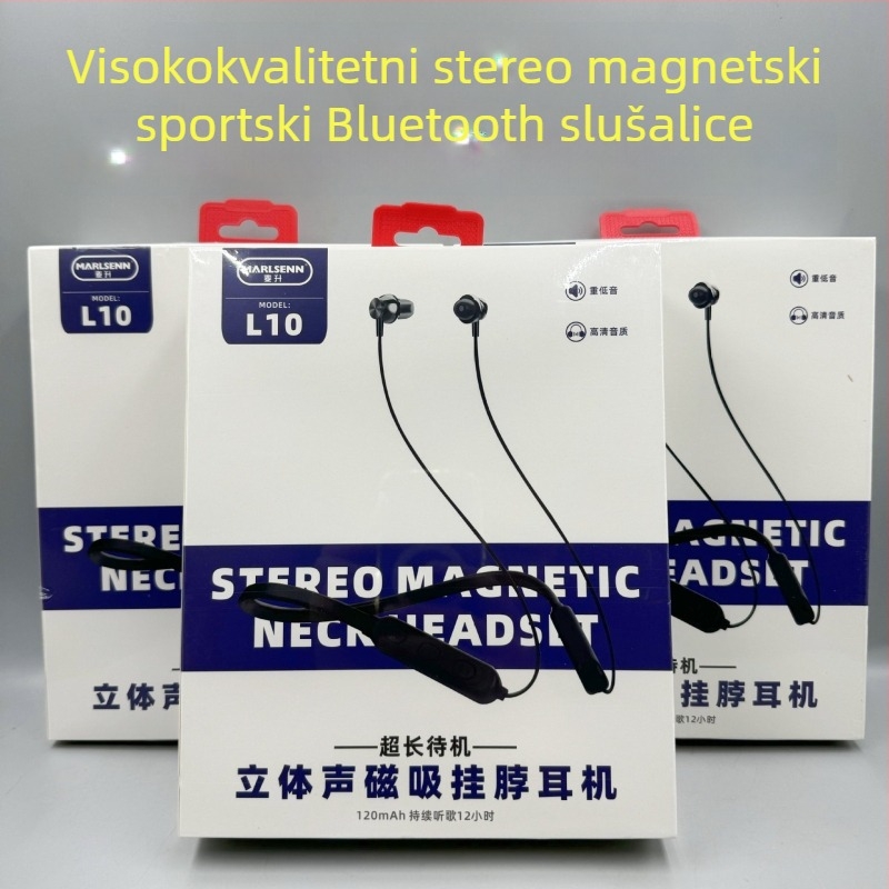 Mai Sheng magnetske Bluetooth slušalice za vratnu traku – bežične stereo sportske slušalice, Bluetooth 5.0, domet 15 m, trajanje >8 h, vodootporne