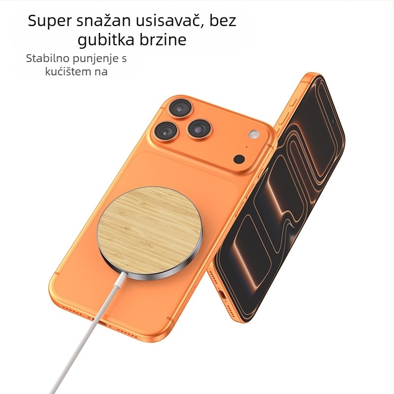Bežični punjač 25W od bambusa, Qi2.2, niska temperatura brzo punjenje, magnetsko bežično punjenje, PD protokol