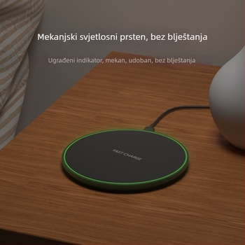 Bežični punjač disk, 15W PD brzo punjenje, Apple-kompatibilan, ultratank, stolni kružni podložak