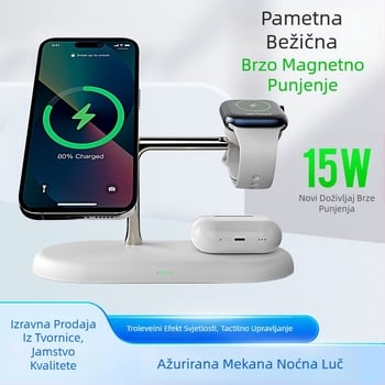 Magnetski 4-u-1 bežični punjač za Samsung i Apple satove, PD kompatibilan, izlaz 20W