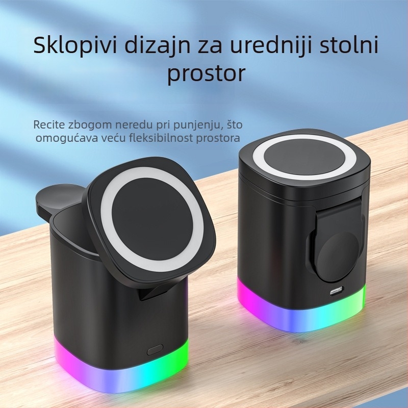3-u-1 magnetski bežični punjač za Apple slušalice, sat i telefon – izlaz 15W, ukupna snaga 20W, QC 3.0