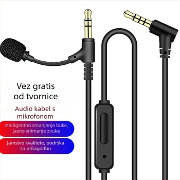 3,5 mm audio kabel za gaming slušalice, pozlaćeni konektori, OFC bakreni vodiči, jezgro od golog bakra, težina 0.023