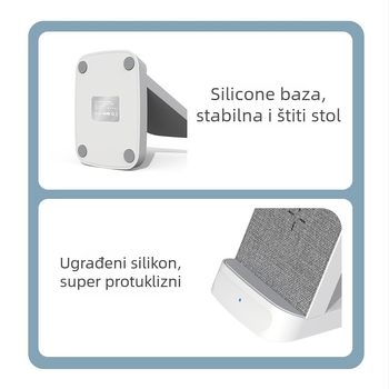 Stolni vertikalni bežični punjač 15W s dvostrukom zavojnicom, Qi