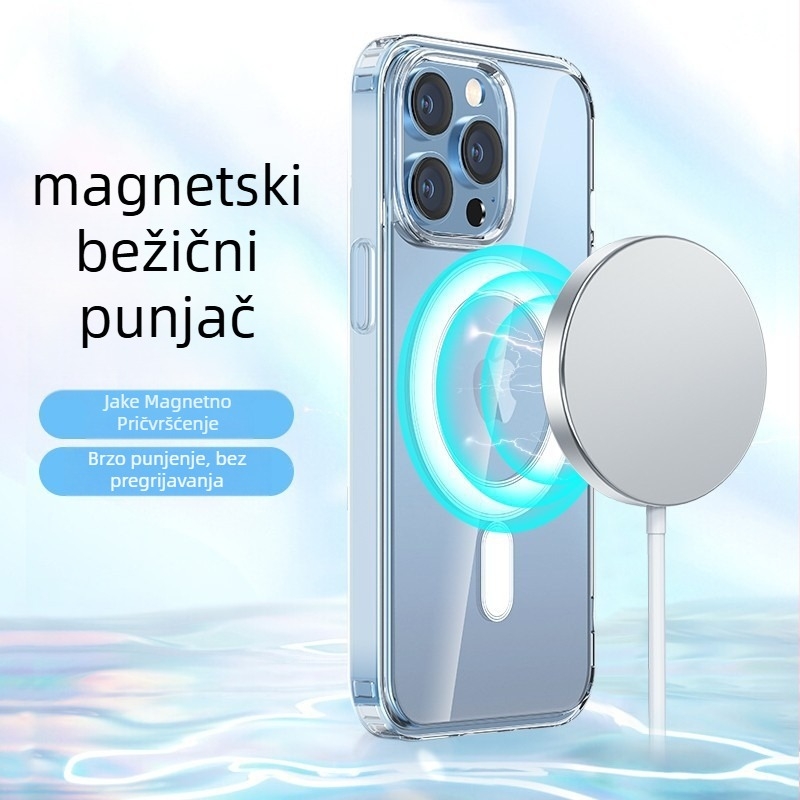 MagSafe magnetski bežični punjač s držalom za stol, odvojiv, kod W117, QC3.0, 2A, izlaz 10W, ukupna snaga 18W