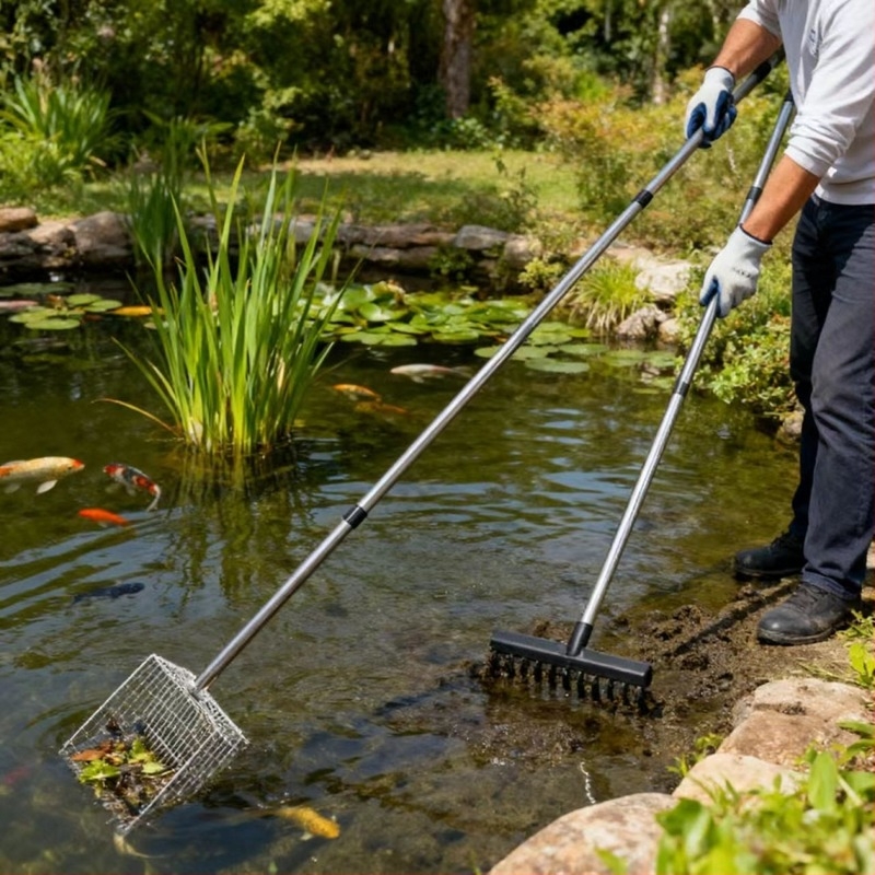 Lopata za gnoj peradi od nehrđajućeg čelika s četverostrukim produženim držačem za čišćenje kokošinjca