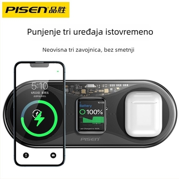 15W stolni bežični punjač za Apple Watch – 3u1 višenamjenski punjač