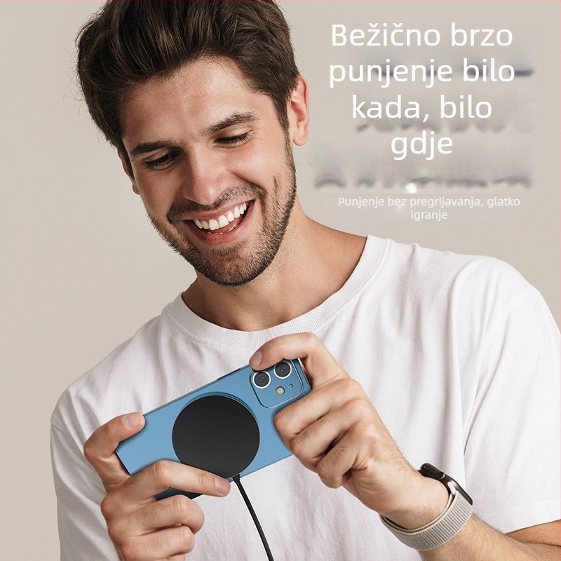 Bežični magnetski punjač za iPhone s pulsirajućom svjetlošću — 15W PD, 1.67A