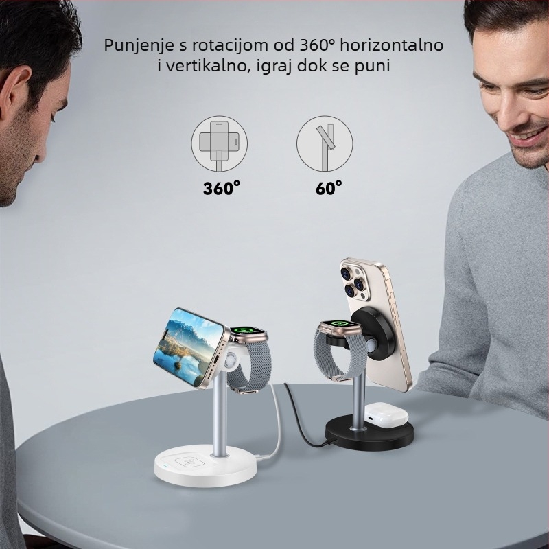 Magnetsko bežično punjenje 3-u-1 za iPhone 13 i slušalice – ukupna snaga 22,5W, do 15W bežičnog izlaza, QC3.0, izlaz 2,2A