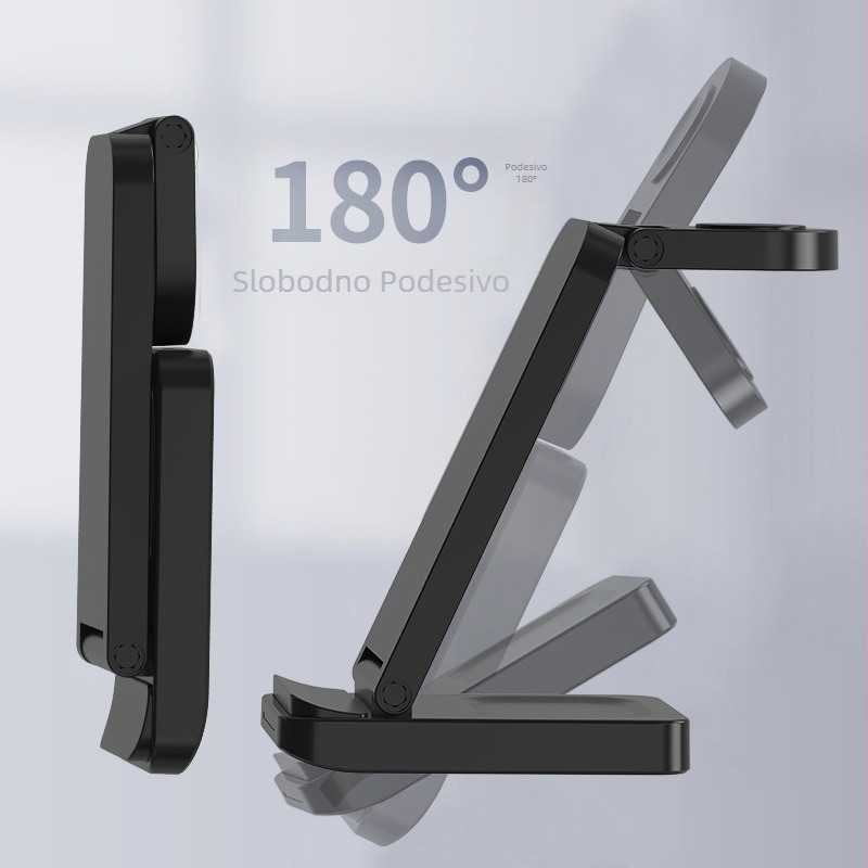 Bežični punjač 3-u-1 sa vertikalnim stalkom, 15W brzo punjenje, PD protokol, magnetsko punjenje, digitalni zaslon