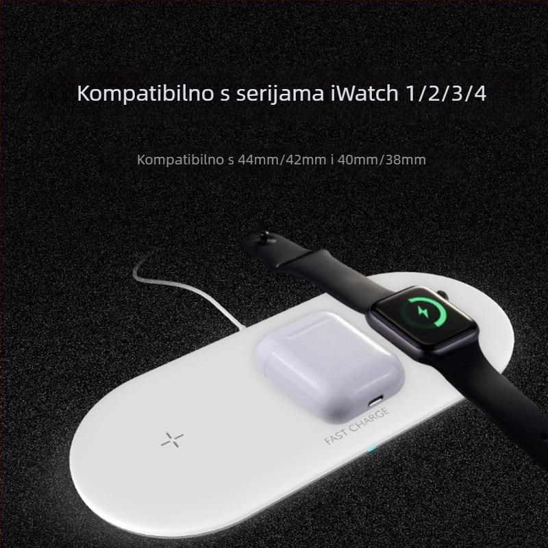 Tri u jedan stolni bežični punjač — 15W maksimalno, puni mobitel, sat i bežične slušalice