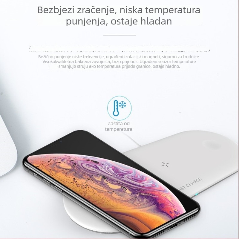 Tri u jedan stolni bežični punjač — 15W maksimalno, puni mobitel, sat i bežične slušalice