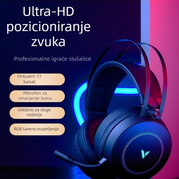 Rapoo VH160 žični gamerski headset USB s mikrofonom za PC, 20 mm zvučnici, kabel 2,2 m, kožne jastučiće