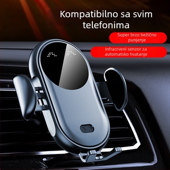 JJT Auto bežični punjač s magnetskim držačem za telefon i infracrvenim senzorom – 25W QC3.0 brzo punjenje