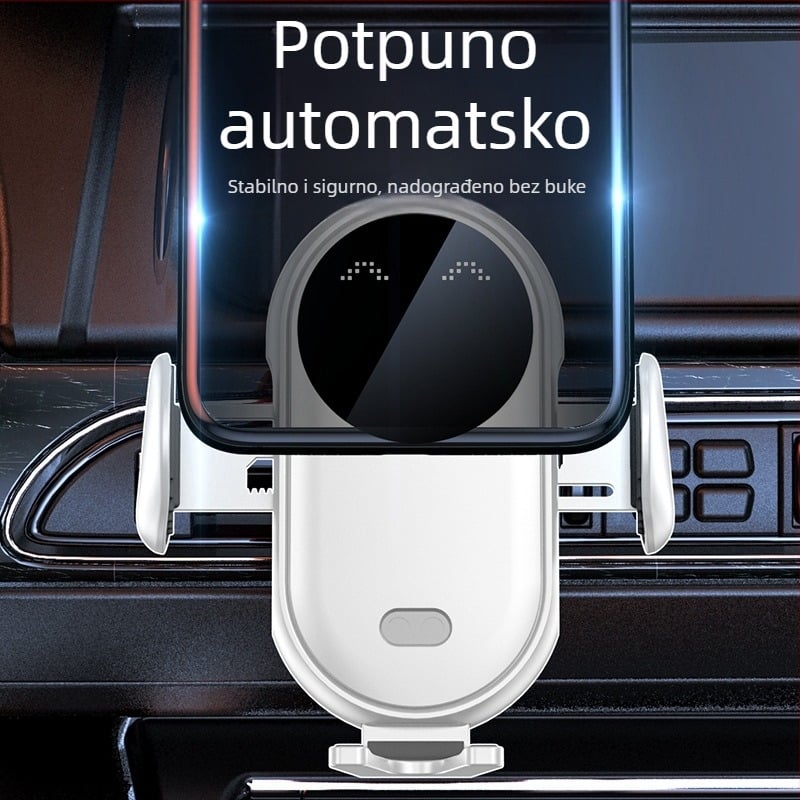 JJT Auto bežični punjač s magnetskim držačem za telefon i infracrvenim senzorom – 25W QC3.0 brzo punjenje