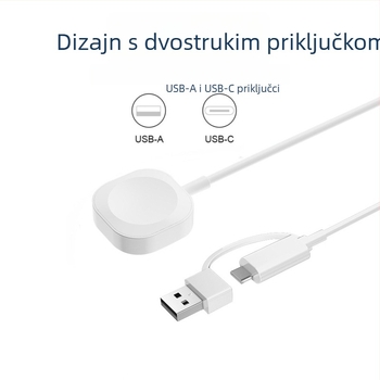 5W bežični punjač za Apple Watch – magnetska baza, 2-u-1 punjač, PD protokol