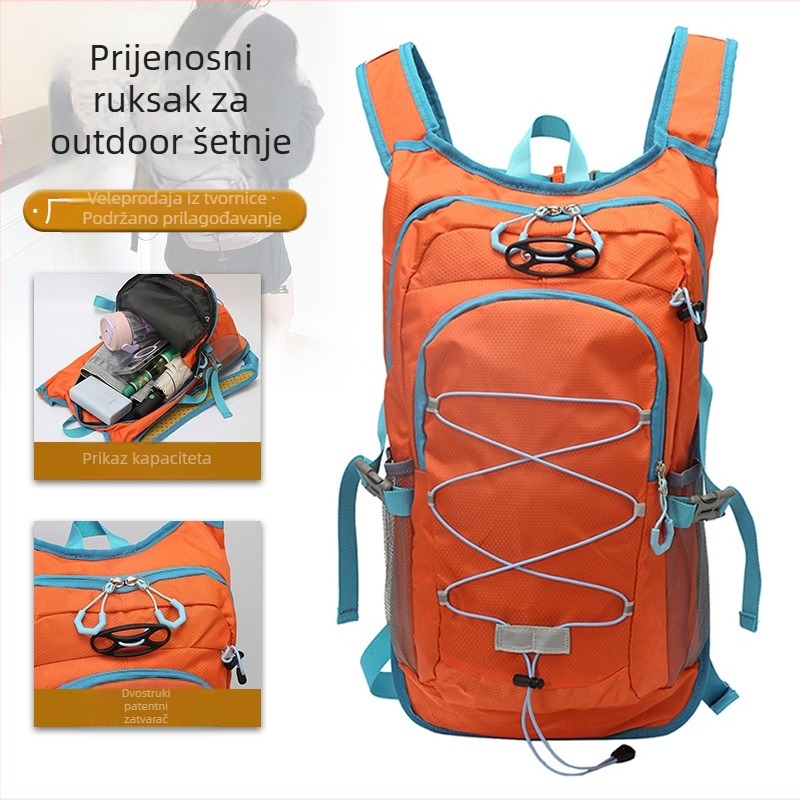 Planinski ruksak od najlona – prozračan i vodootporan, sustav ramena s zračnim jastučićem, poliester podstava, jednofarbni model, za aktivnosti na otvorenom