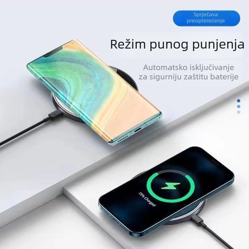 15W bežični disk za punjenje – prenosni, ultra tanak, Qi punjač