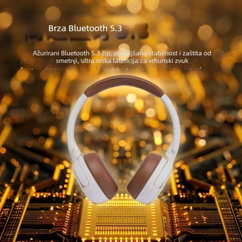 Preko ušiju Bluetooth slušalice s aktivnim ANC-om, stereo zvuk, domet 10 m, Bluetooth 5.3, trajanje baterije preko 8 sati, 360° surround zvuk