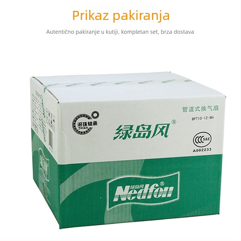 Green Island Wind Ventilator za kupaonicu i WC, tih i snažan, stropni kanalski