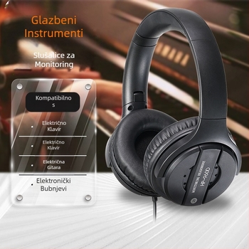 HP-960D Žične slušalice za nadzor glazbenih instrumenata, 50 mm zvučnici, 3,5 mm priključak, 2,7 m kabel, 20 Hz–20 kHz, s mikrofonom