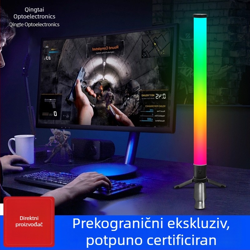 Stolno RGB svjetlo koje reagira na zvuk, s ugrađenim zvučnikom i ritmičnim osvjetljenjem za spavaću sobu i dnevni boravak