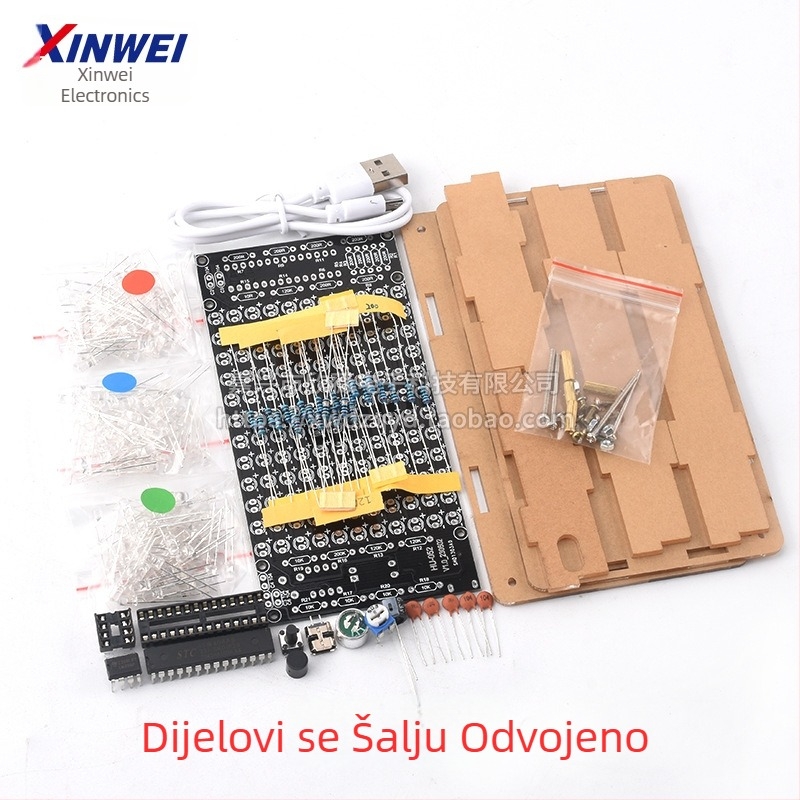 DIY Elektronički komplet: glasovno aktivirani LED prikaz glazbenog spektra i ritma, montaža pickup-a i praksa zavarivanja s izravnim spajanjem (Brand Xinwei; glasovno aktiviran; LED prikaz spektra i ritma; montaža pickup-a; praksa zavarivanja s izravnim sp