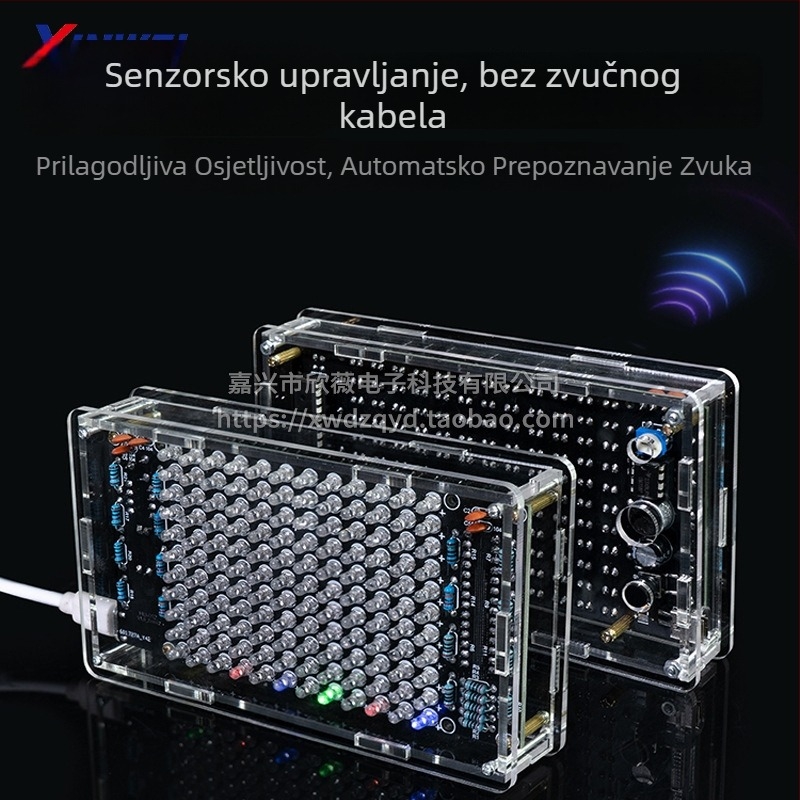 DIY Elektronički komplet: glasovno aktivirani LED prikaz glazbenog spektra i ritma, montaža pickup-a i praksa zavarivanja s izravnim spajanjem (Brand Xinwei; glasovno aktiviran; LED prikaz spektra i ritma; montaža pickup-a; praksa zavarivanja s izravnim sp