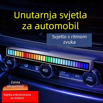 LED automobilska ambijentalna svjetiljka s upravljanjem putem aplikacije, glasovnim senzorom, ritmičko osvjetljenje, ≤36V, domet 1–3 m²