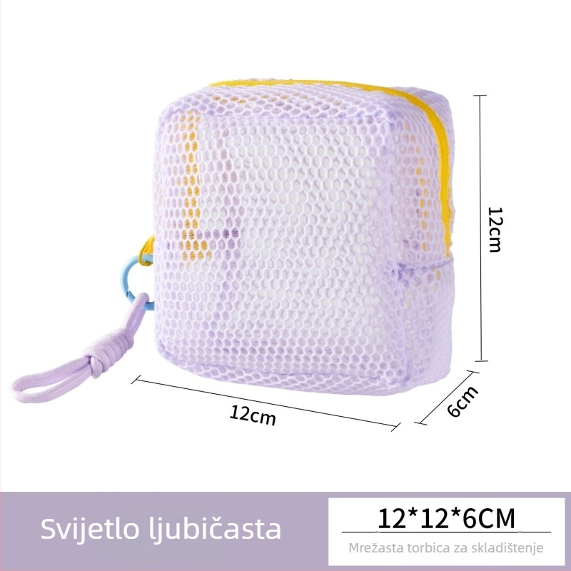 Kockasta mrežasta kozmetička torbica, prozračna – putovanja i organizacija šminke