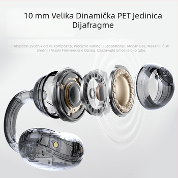 Slušalice s kostnom vodljivosti, 32 GB memorije, duga trajnost baterije, Bluetooth 6.0, stereo zvuk, za nošenje na glavi