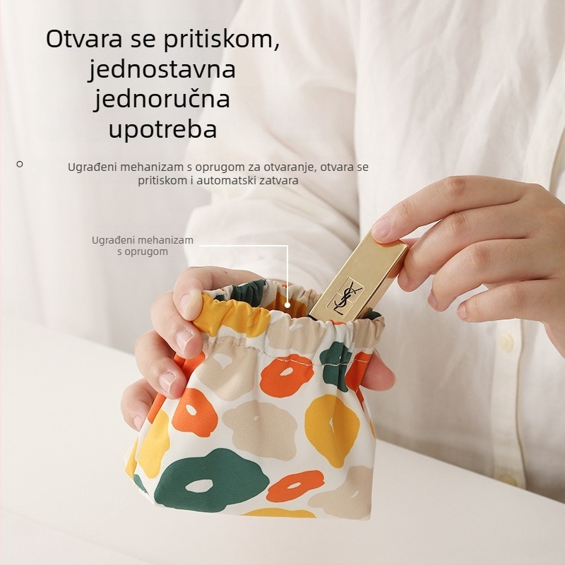 Kockasta torbica za pohranu ruža i kozmetike, pamuk materijal, putni višenamjenski organizator šminke