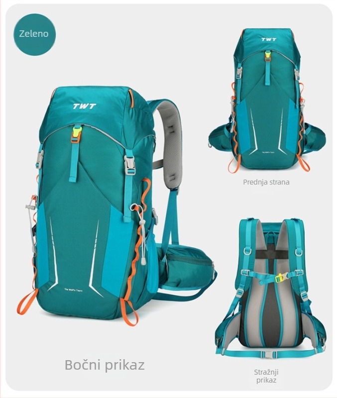 Planinski ruksak, unisex, vodootporan, prozračan, otporan na vlagu, s jastučastim trakama