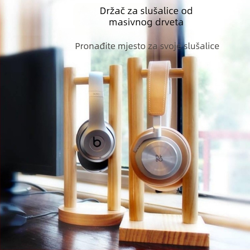 Držač za slušalice od drveta, stolni, univerzalni stil, 235 g, kompatibilan s okvirima od masivnog drveta