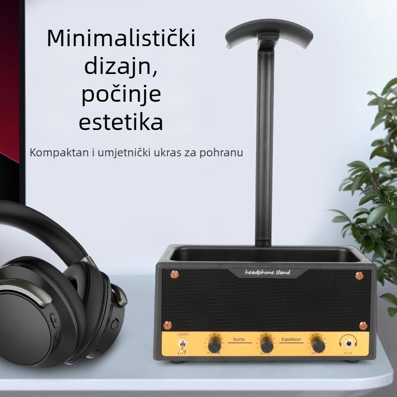 Držač za slušalice - Višenamjenski, Pokretni, Skladištenje; Materijal: Plastika; Instalacija: Na radnoj površini