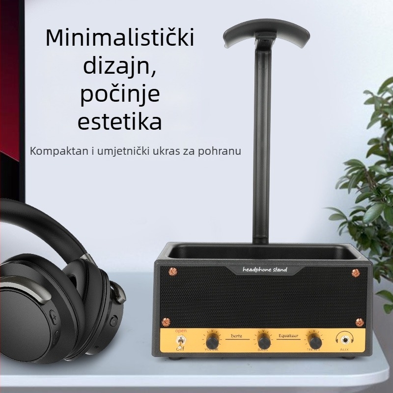 Držač za slušalice - Višenamjenski, Pokretni, Skladištenje; Materijal: Plastika; Instalacija: Na radnoj površini