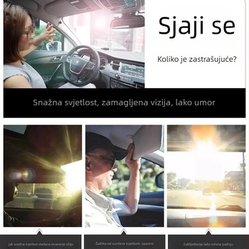 Naočale za vozačevu noćnu vidljivost s anti-glare i polarizatorom, materijal ABS smola, težina 280 g, ugradnja karticom, opća kompatibilnost, poslovni stil