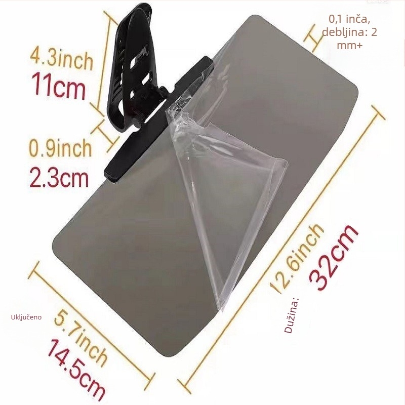 Naočale za vozačevu noćnu vidljivost s anti-glare i polarizatorom, materijal ABS smola, težina 280 g, ugradnja karticom, opća kompatibilnost, poslovni stil