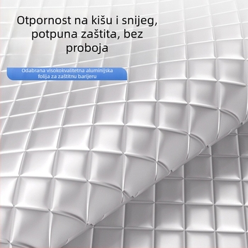 Sjenilo za prednje staklo automobila - teleskopsko, univerzalna prilagodba, aluminizirani film + nanesena pamuk + crna netkana tkanina, 465 g, Zgušnjen stil (Materijal: aluminijirani film + nanesena pamuk + crna netkana tkanina; Ugradnja: teleskop; Primjen