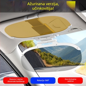 Automobilski ogledalo dnevno/noćni režim, anti-blještanje, PVC, 386 g, ugradnja klikom, moguć ispis logotipa