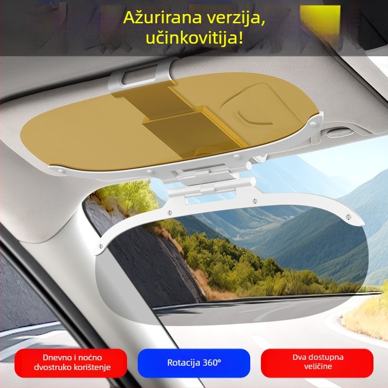 Automobilski ogledalo dnevno/noćni režim, anti-blještanje, PVC, 386 g, ugradnja klikom, moguć ispis logotipa
