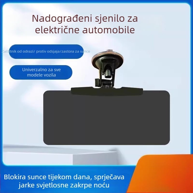 Automobilski vizir za sunce s anti‑zamagljenjem – dan i noć, pričvršćivanje vakuumskom čašicom, univerzalna prilagodba, jednostavan stil (Pričvršćivanje vakuumskom čašicom; Univerzalna prilagodba; Automobilsko staklo; Jednostavan stil; Anti‑zamagljivanje)