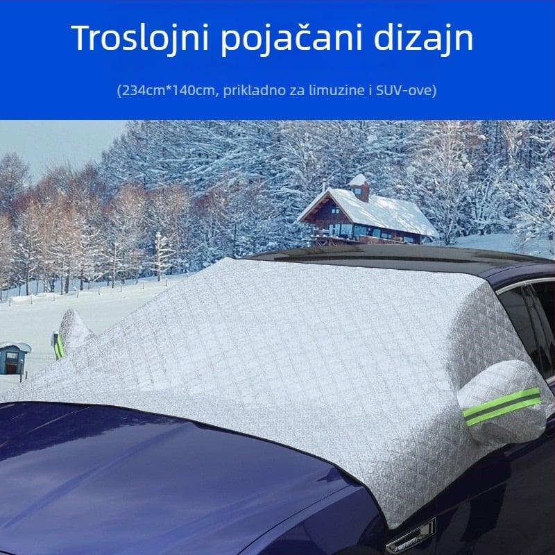 Pokrov za prednje vjetrobransko staklo automobila – aluminijska folija, ugradnja klikom, mrežasti uzorak, jednostavan stil