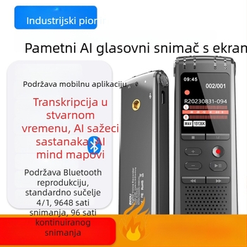 MG183 AI inteligentni uređaj za prijepis sastanaka, s Bluetooth aplikacijom i samostalnim snimanjem, MP3/WAV, 96 sati, USB 3.0
