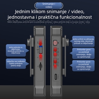 Elebest C5 zapisna olovka s kamerom – 1080p Ultra HD video, WAV zvuk, 5–6 sati snimanja, podrška TF kartici, USB-C sučelje
